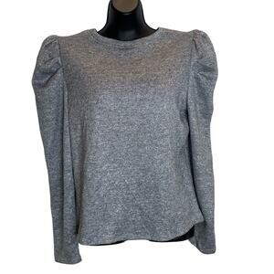 Les Serein Gray with Silver Shimmer Long Sleeve Blouse - Size Large